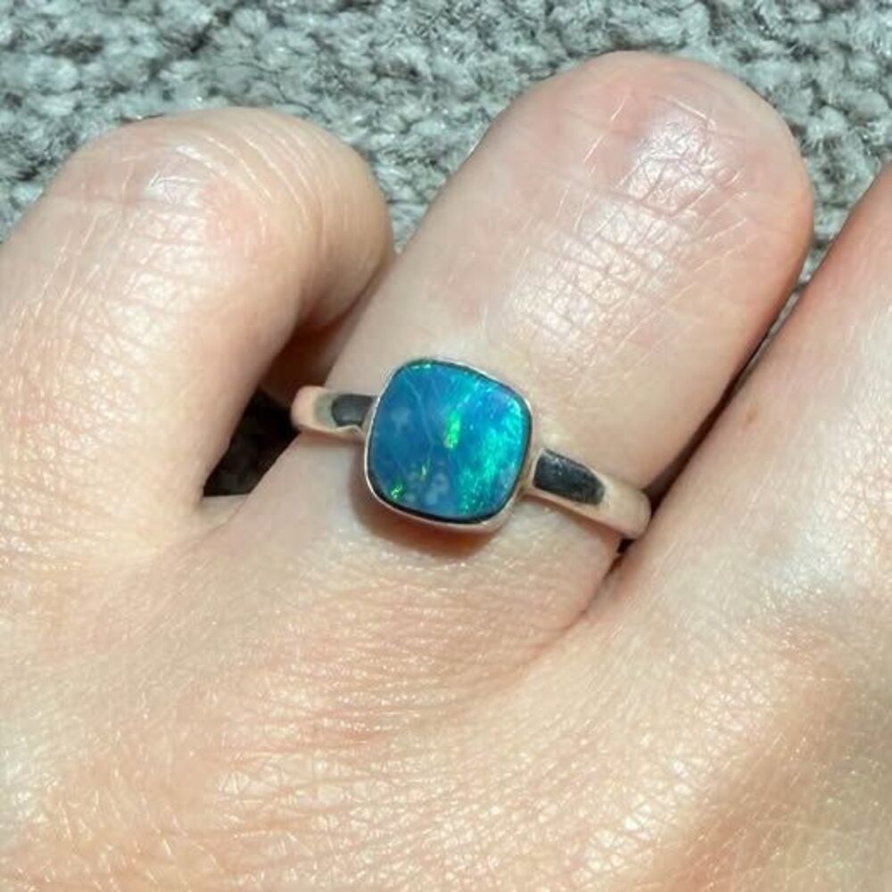 Australian Opal Silver Ring